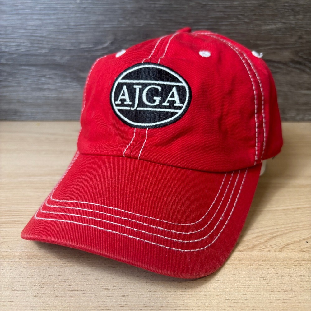 American Junior Golf Association Hat‎ Cap Strap Back Red Adjustable